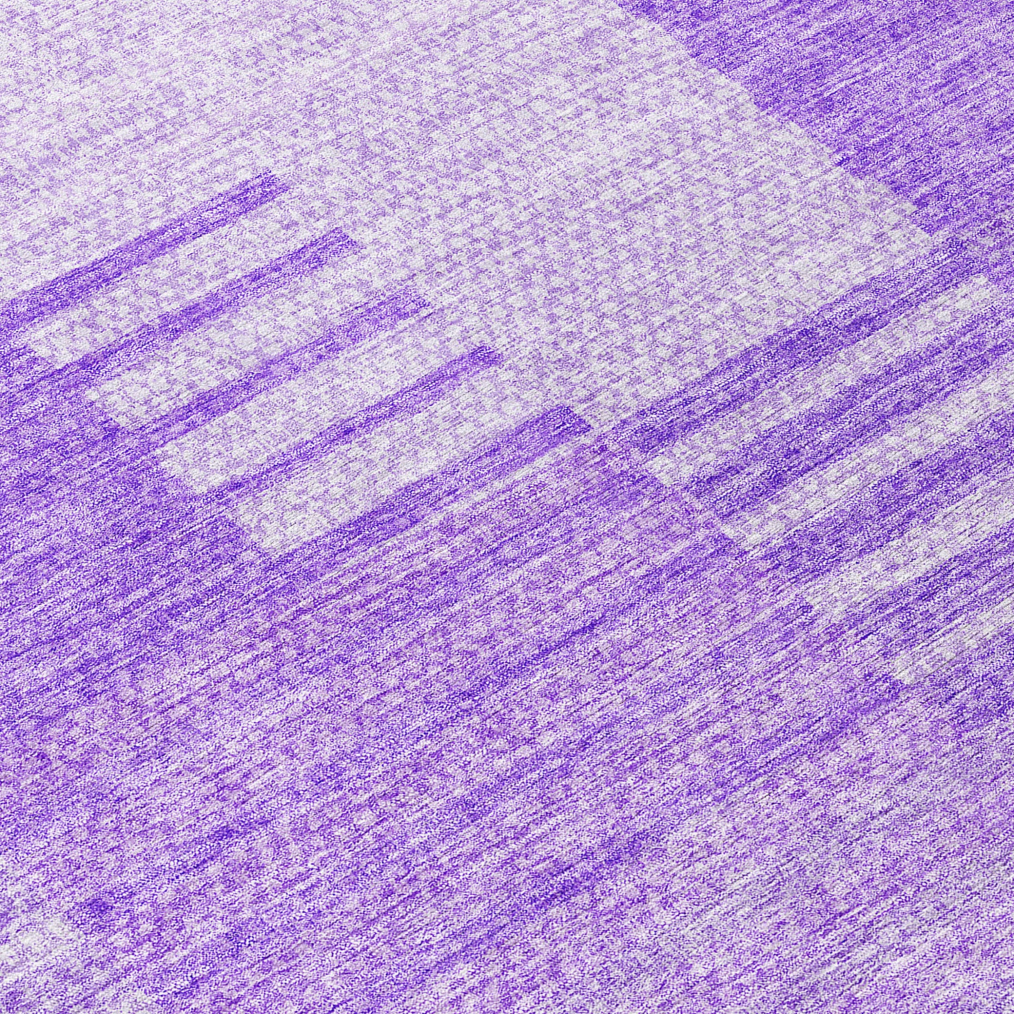 3' X 5' Lavender And Purple Striped Washable Indoor Outdoor Area Rug - Sports & Outdoor