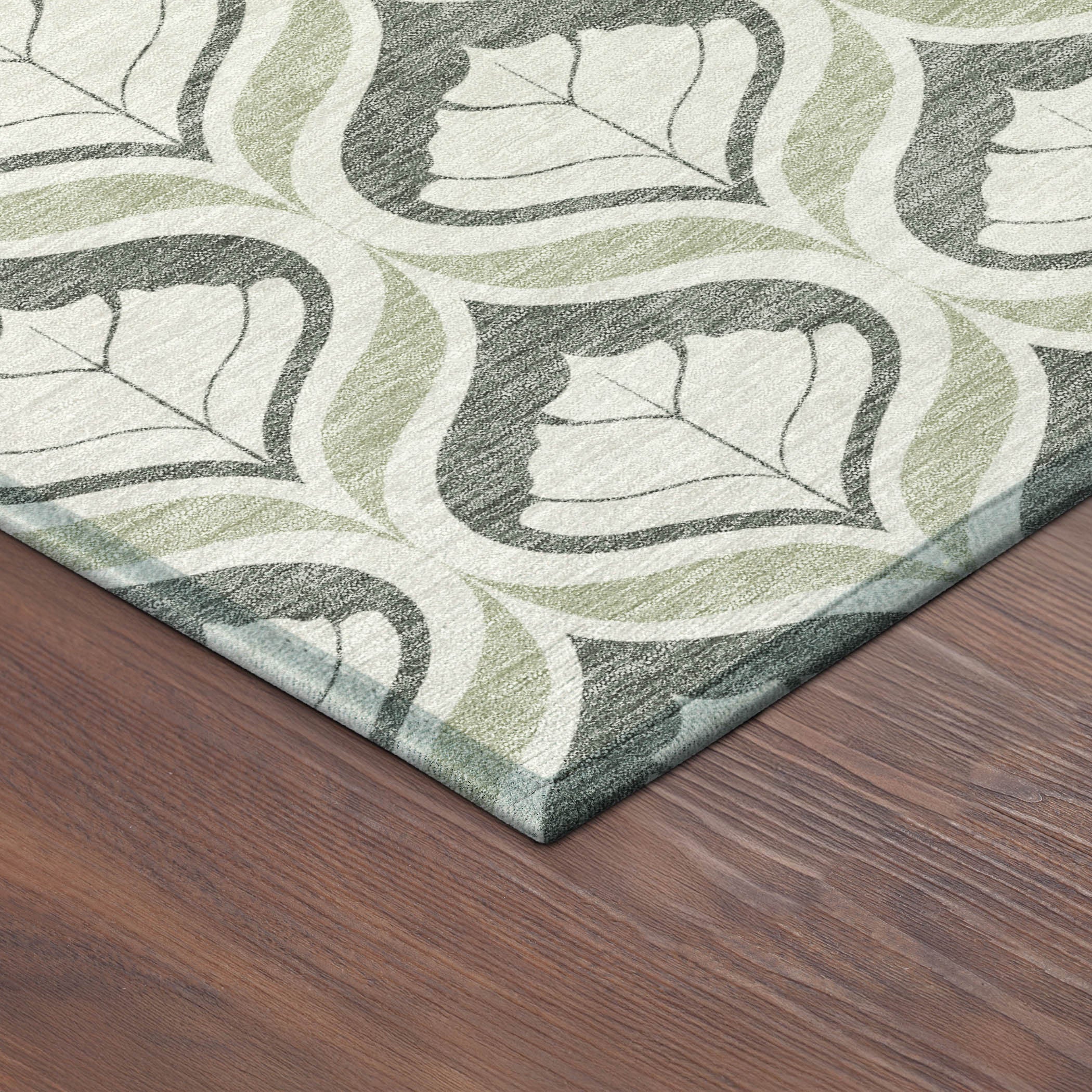 3' X 5' Lime Green And Beige Geometric Washable Indoor Outdoor Area Rug - Sports & Outdoor