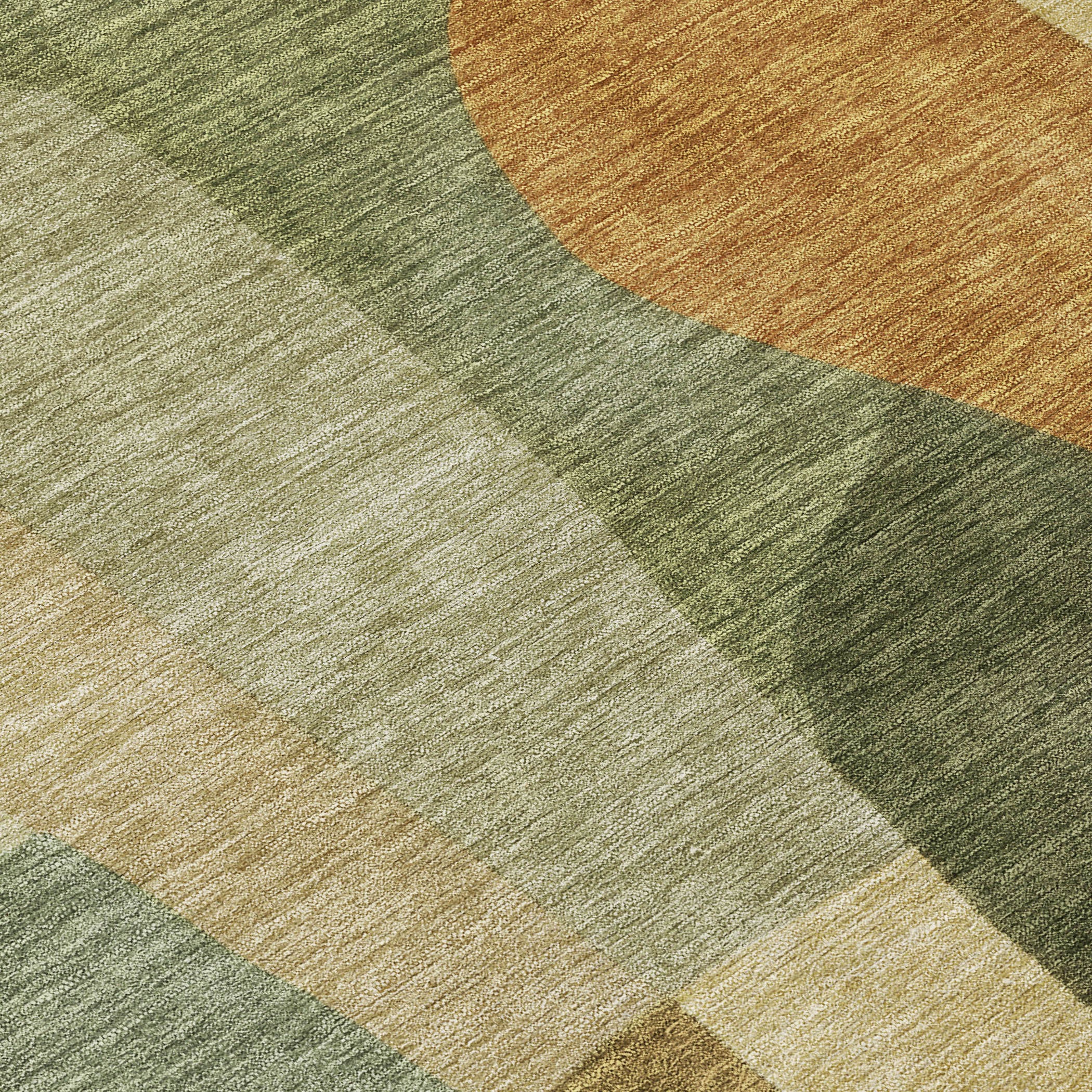 10' X 14' Fern Green And Gold Abstract Washable Indoor Outdoor Area Rug - Sports & Outdoor