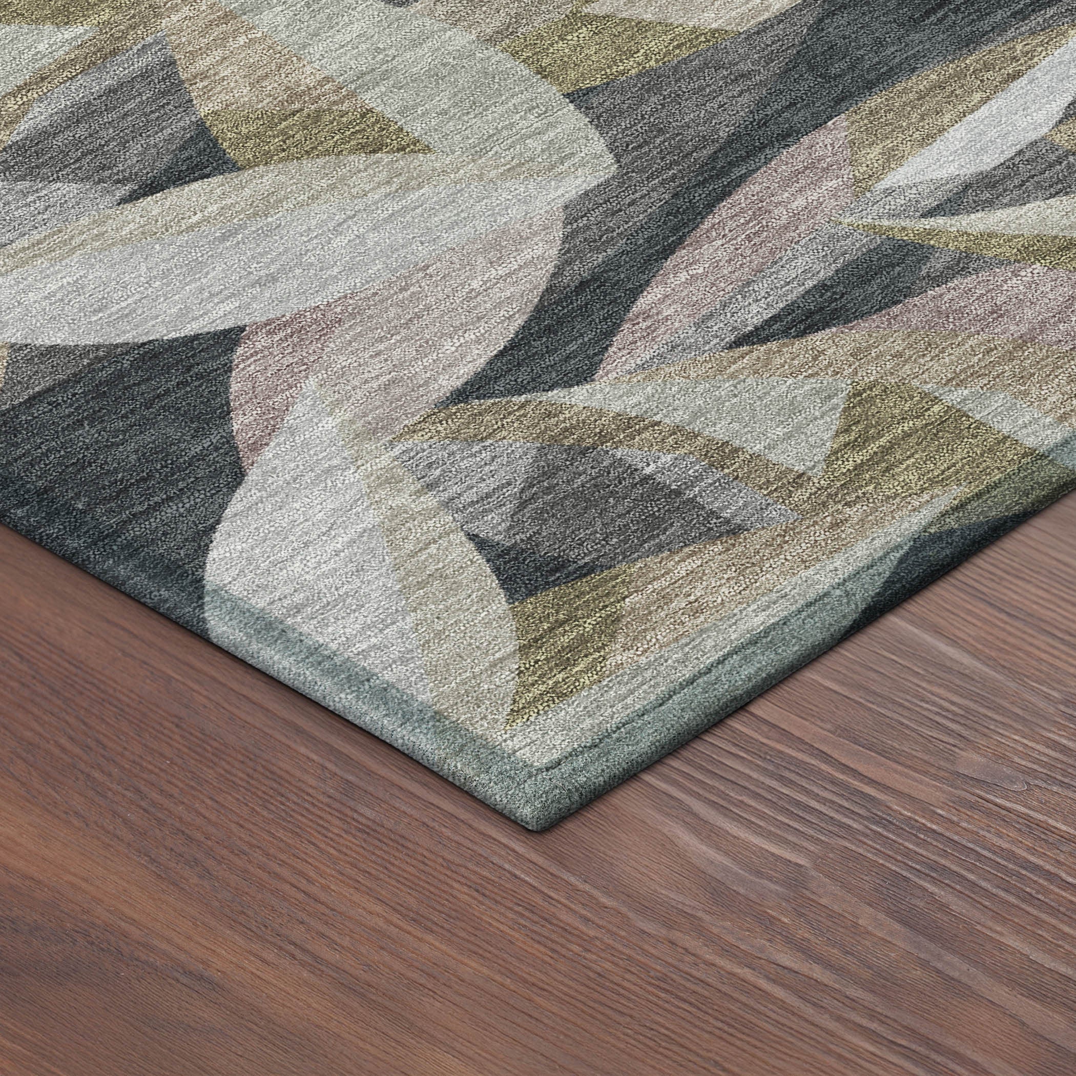 3' X 5' Khaki And Brown Floral Washable Indoor Outdoor Area Rug - Sports & Outdoor