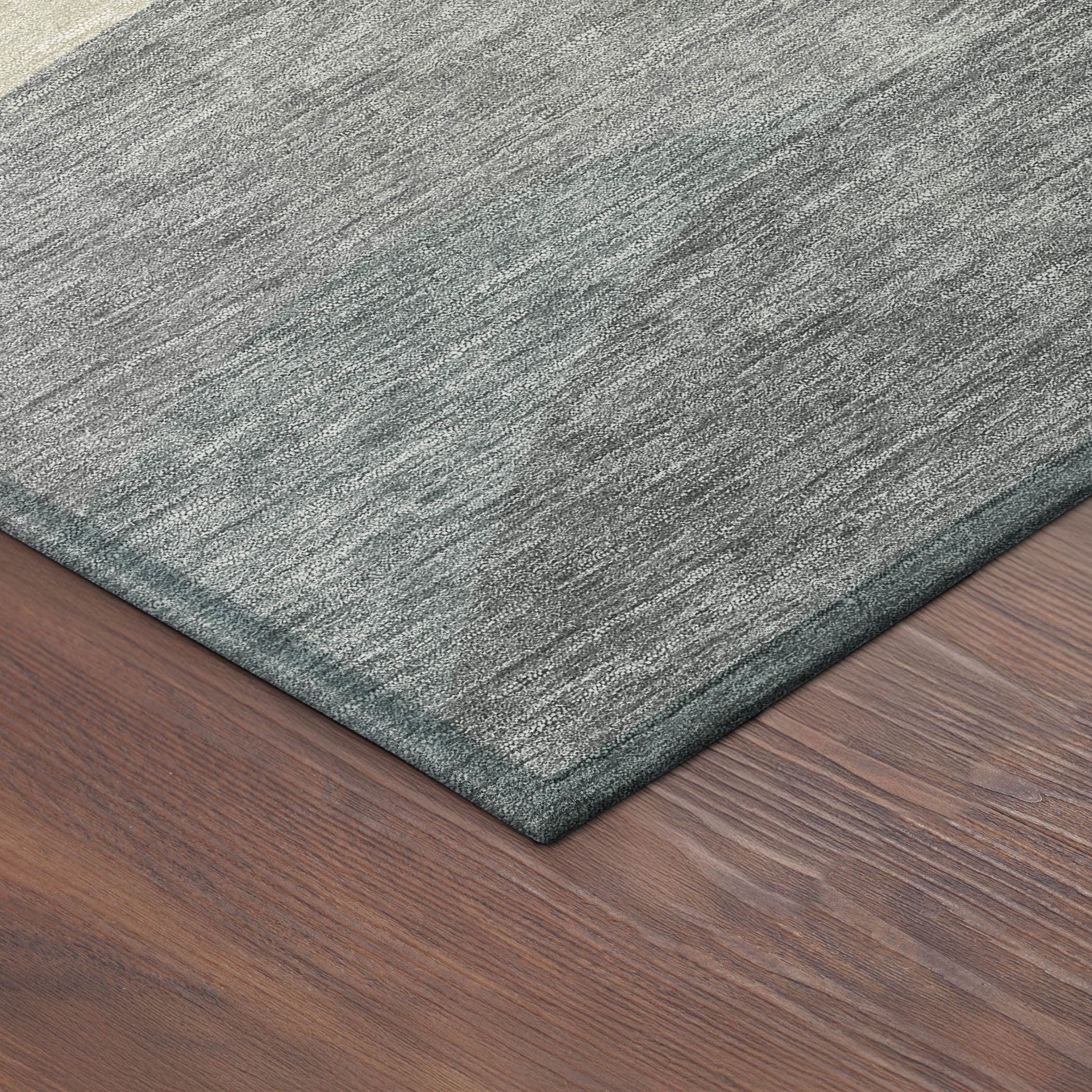 5' X 8' Teal Blue And Gray Abstract Washable Indoor Outdoor Area Rug - Sports & Outdoor