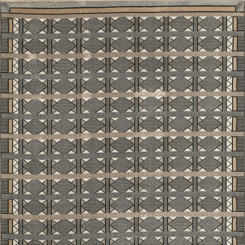 8' X 10' Black Geometric Area Rug - Home & Garden