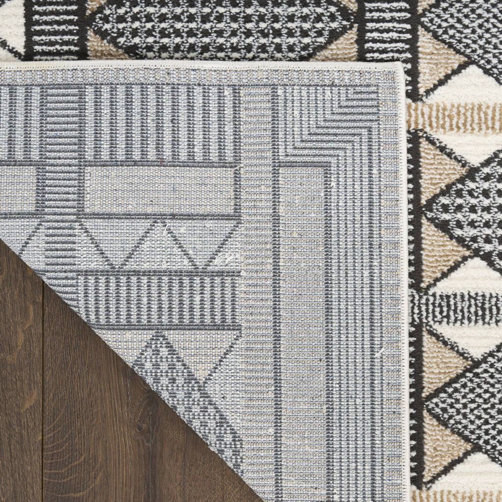 8' X 10' Black Geometric Area Rug - Home & Garden
