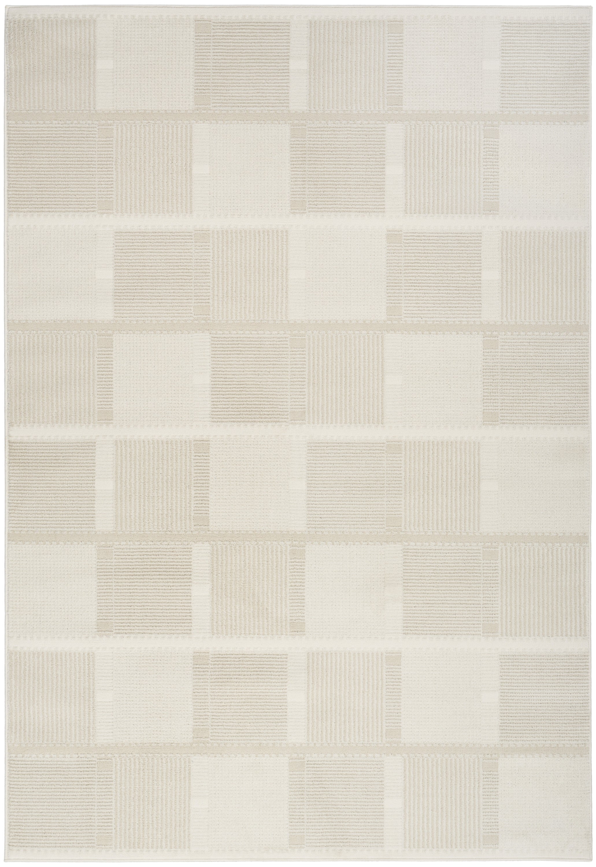 5' X 7' Beige Geometric Power Loom Area Rug - Home & Garden