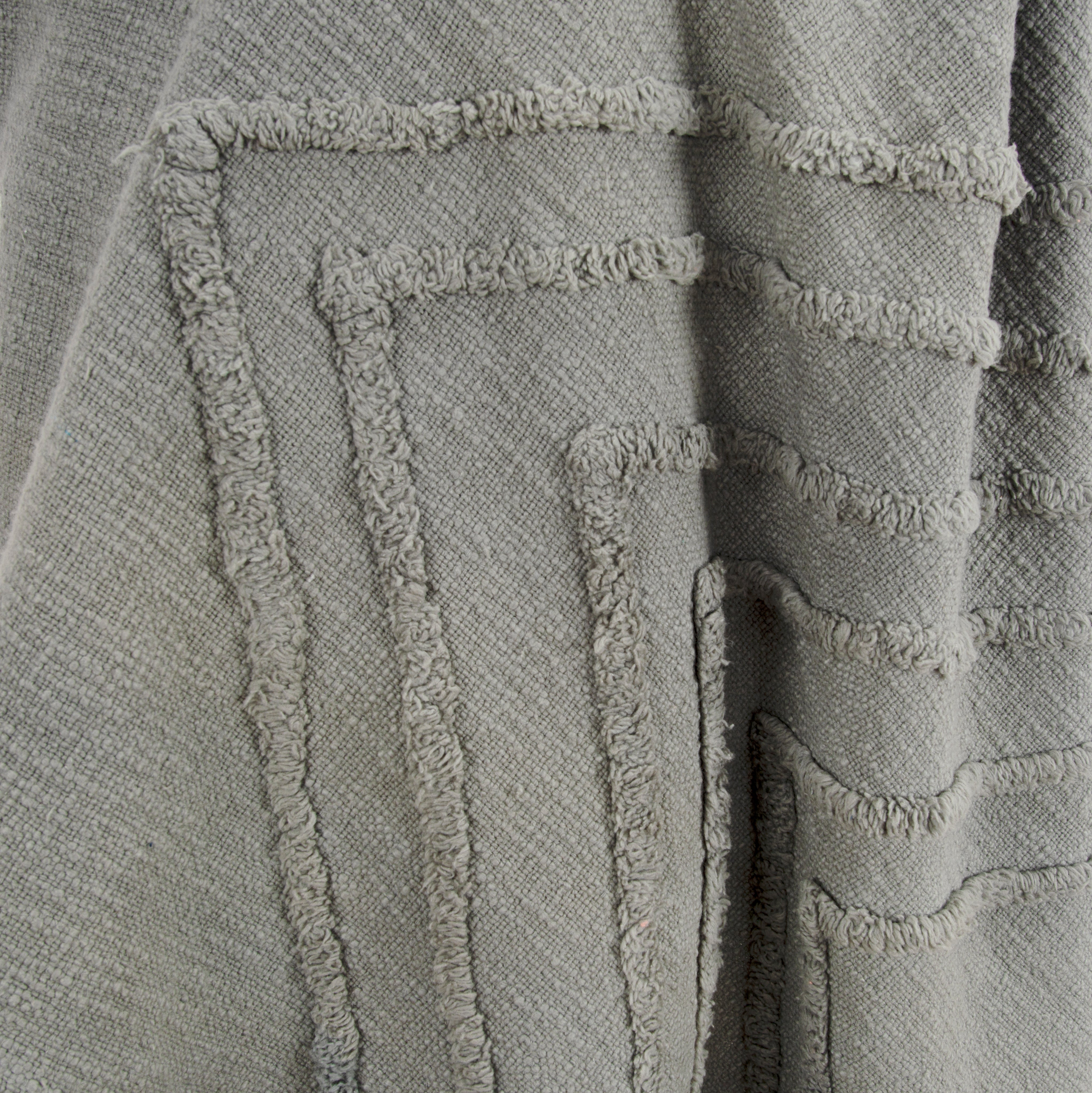50" X 60" Gray Cotton Woven Geometric Throw Blanket with Tassels - Home & Garden