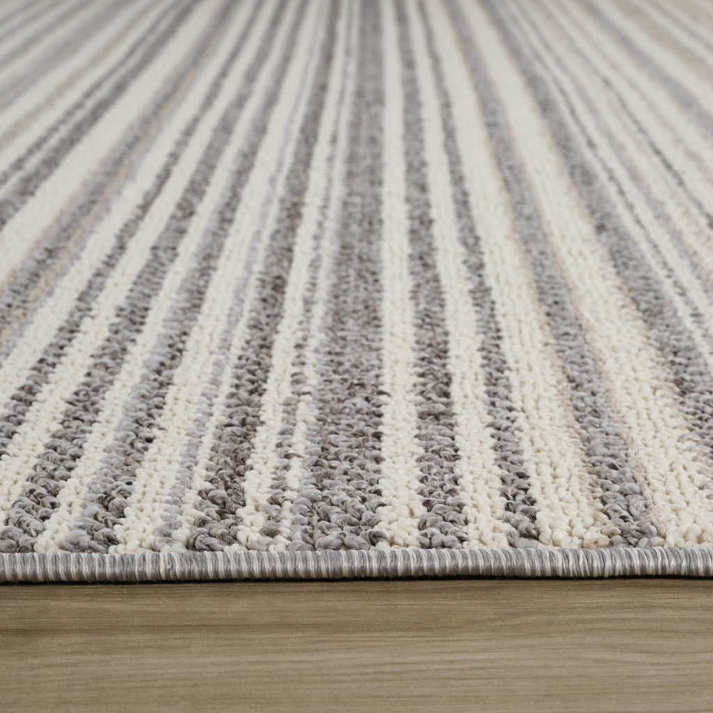 5' X 8' Gray and Ivory Abstract Area Rug - Home & Garden
