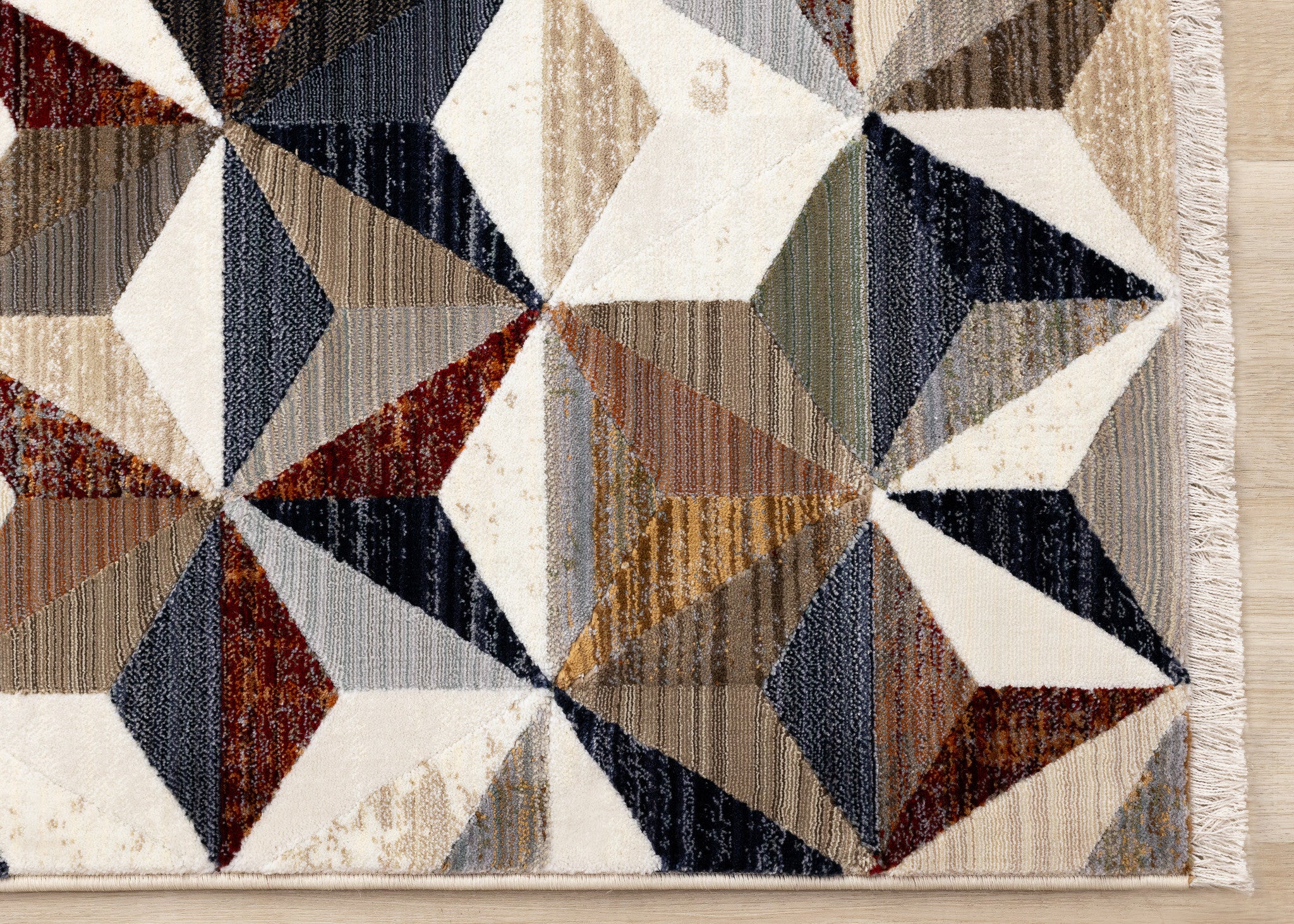 5' X 8' Cream Gray And Brown Geometric Area Rug - Home & Garden