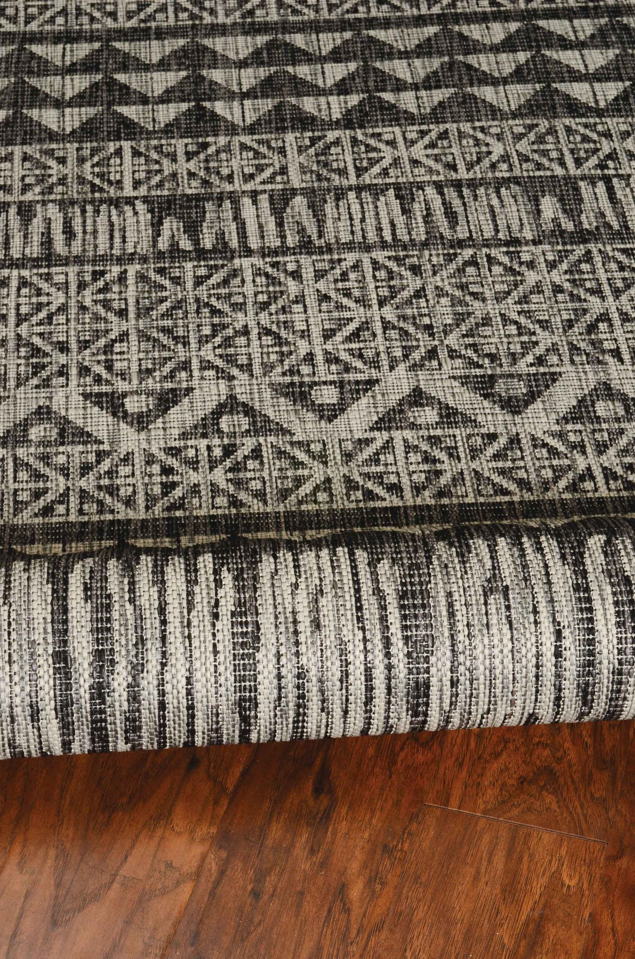 3' X 4' Charcoal Southwestern Indoor Outdoor Area Rug - Outdoor