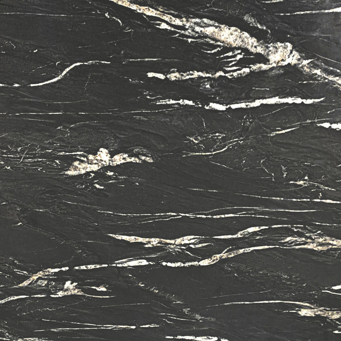 50" Black Faux Marble and Steel Pedestal Base Round Top Dining Table - Kitchen & Dining