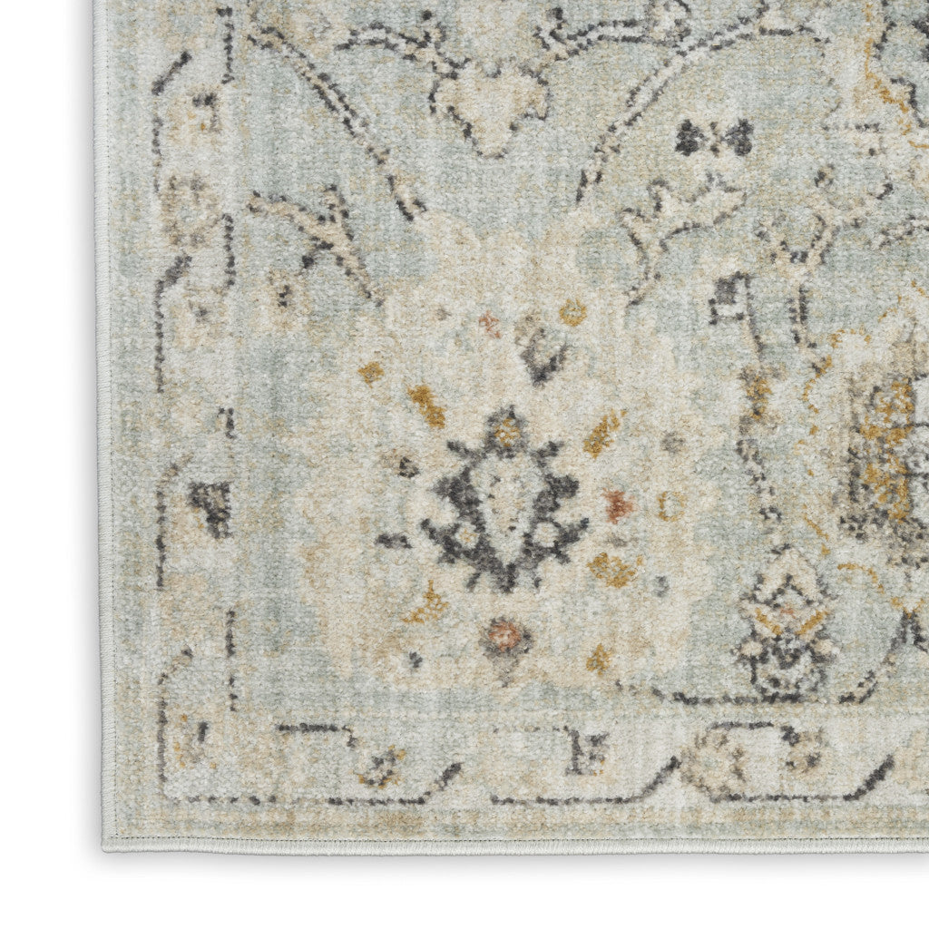10' X 14' Green Floral Distressed Area Rug - Home & Garden