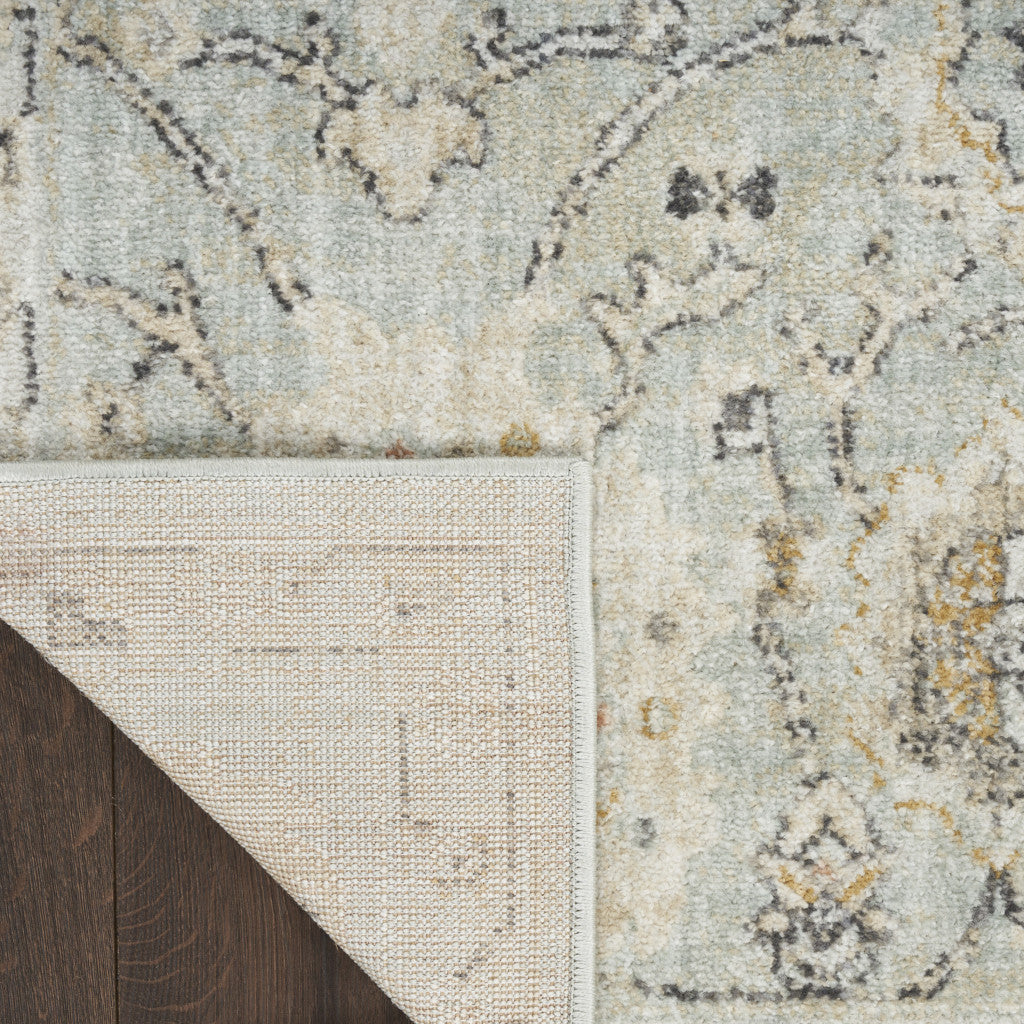 10' X 14' Green Floral Distressed Area Rug - Home & Garden