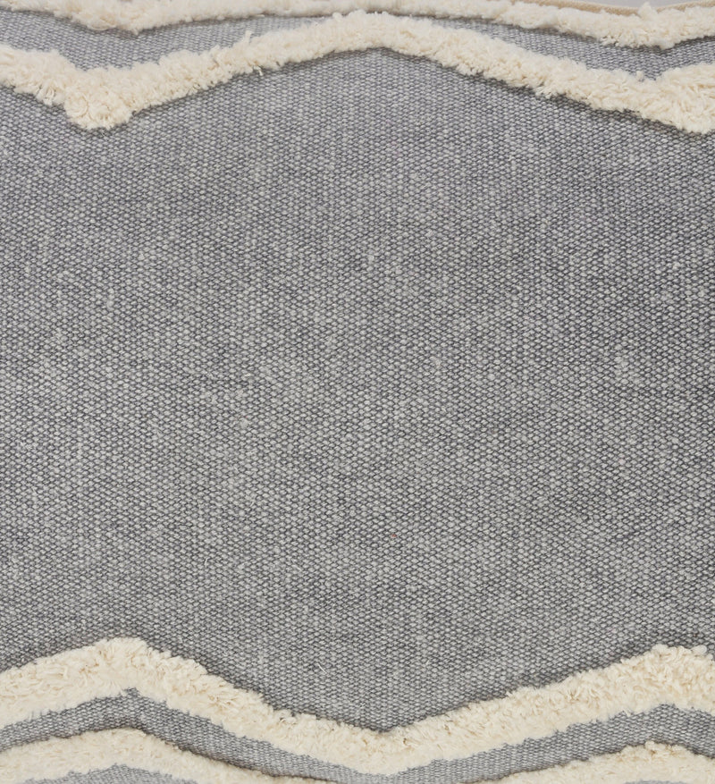36" X 14" Gray And Cool Gray Lumbar Geometric Cotton Throw Pillow Cover - Home & Garden