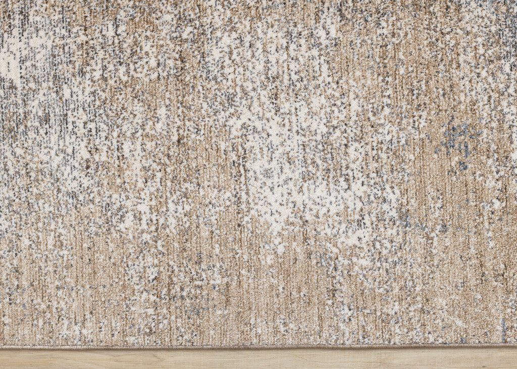 8' X 10' Beige And Blue Abstract Area Rug - Home & Garden