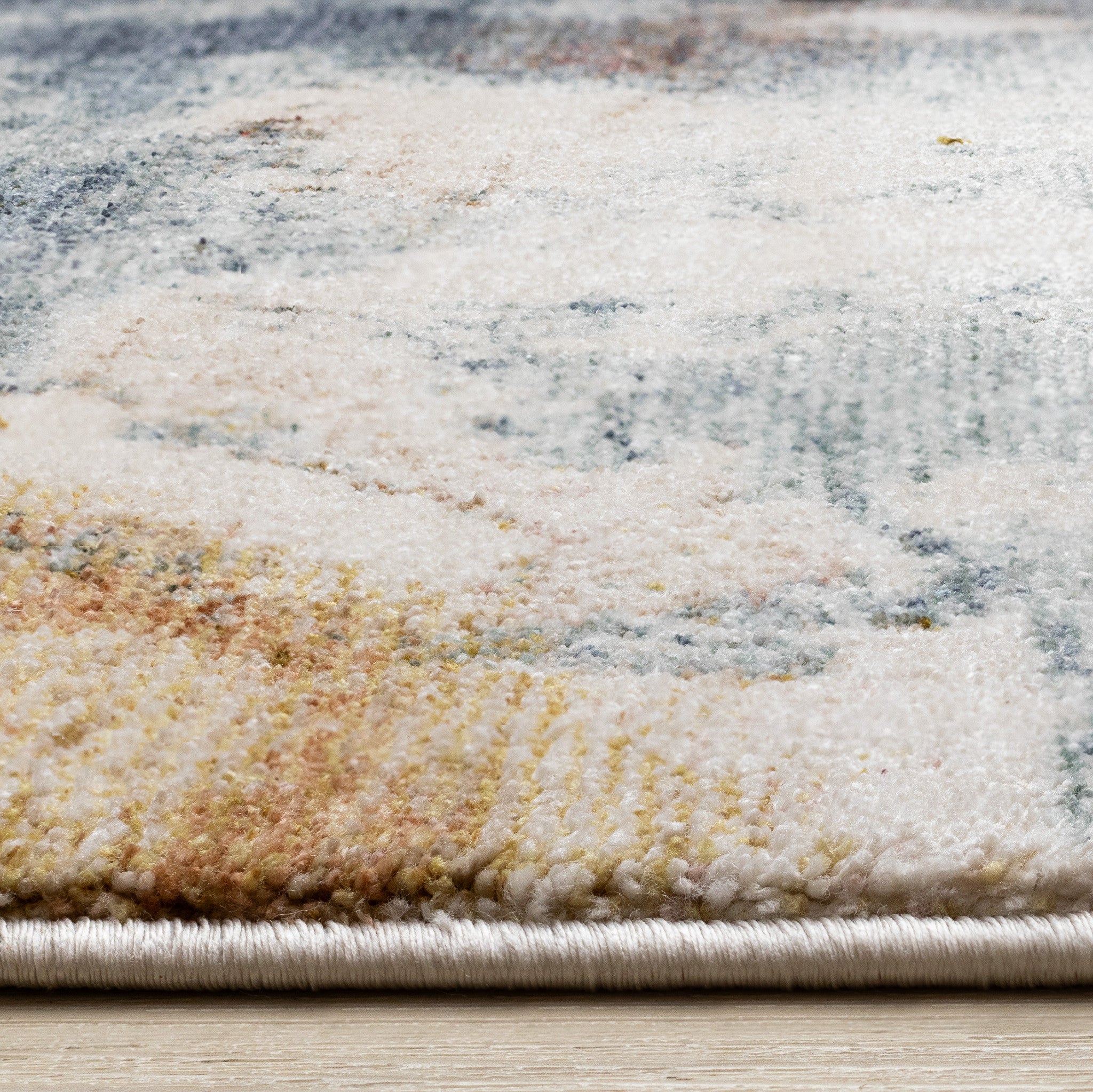 5' X 8' Cream Copper And Blue Abstract Area Rug - Home & Garden
