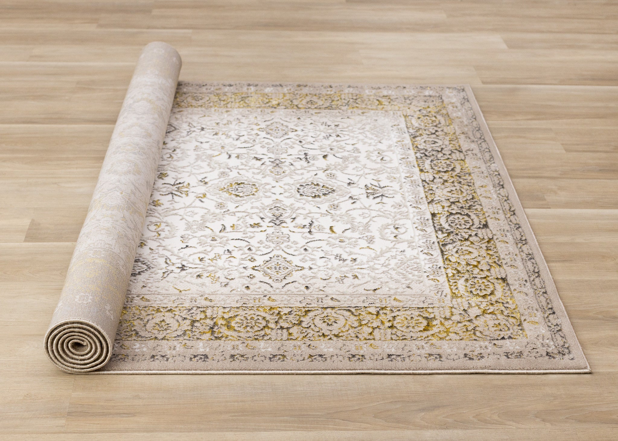 8' X 11' Cream Black And Tan Medallion Area Rug - Home & Garden