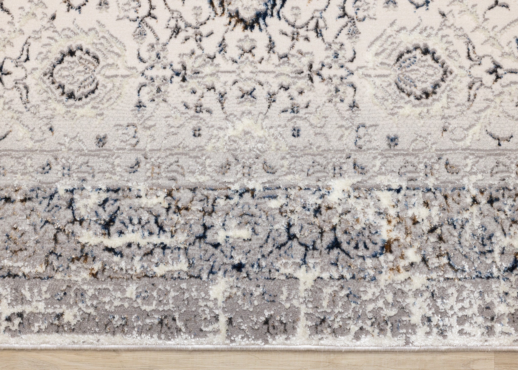 5' X 8' Cream Blue And Gray Medallion Area Rug - Home & Garden