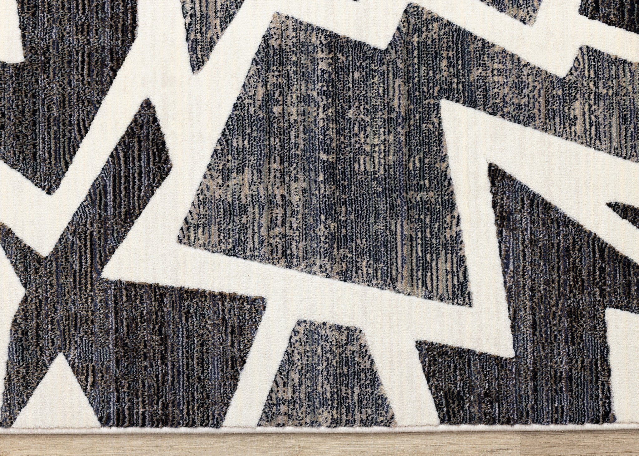 8' X 10' Cream Black And Tan Abstract Area Rug - Home & Garden