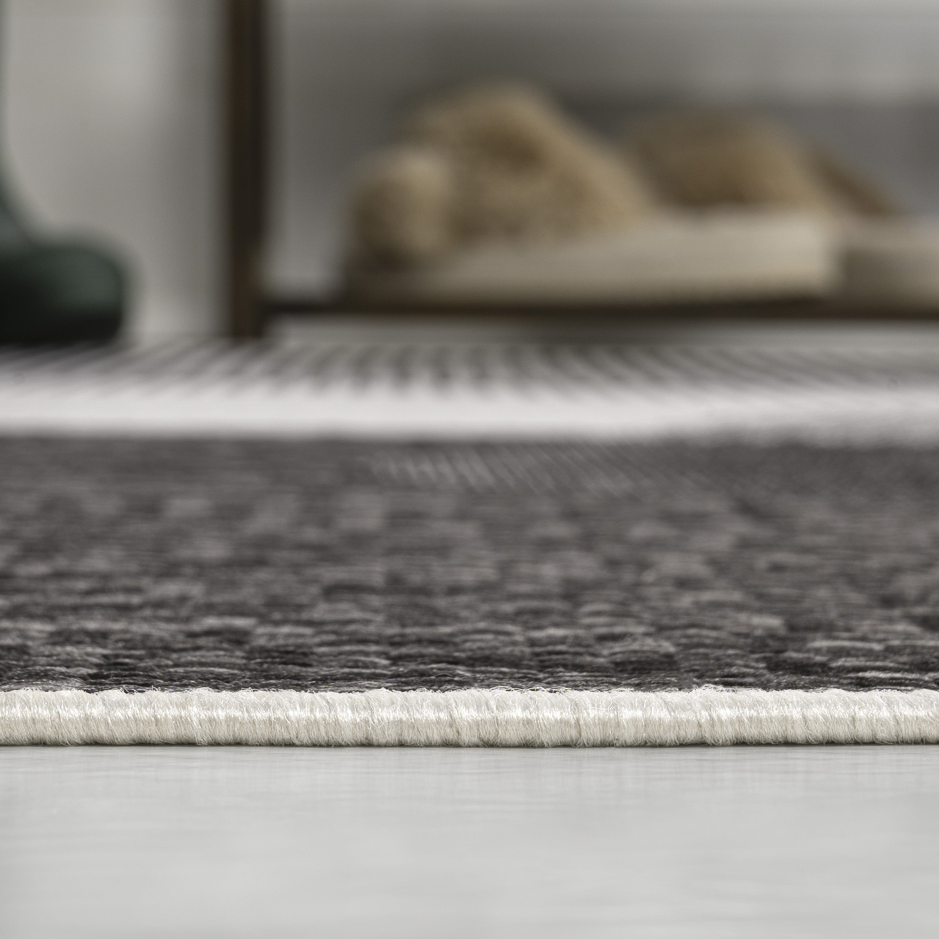 4' X 6' Cream And Black Geometric Indoor Outdoor Area Rug - Sports & Outdoor