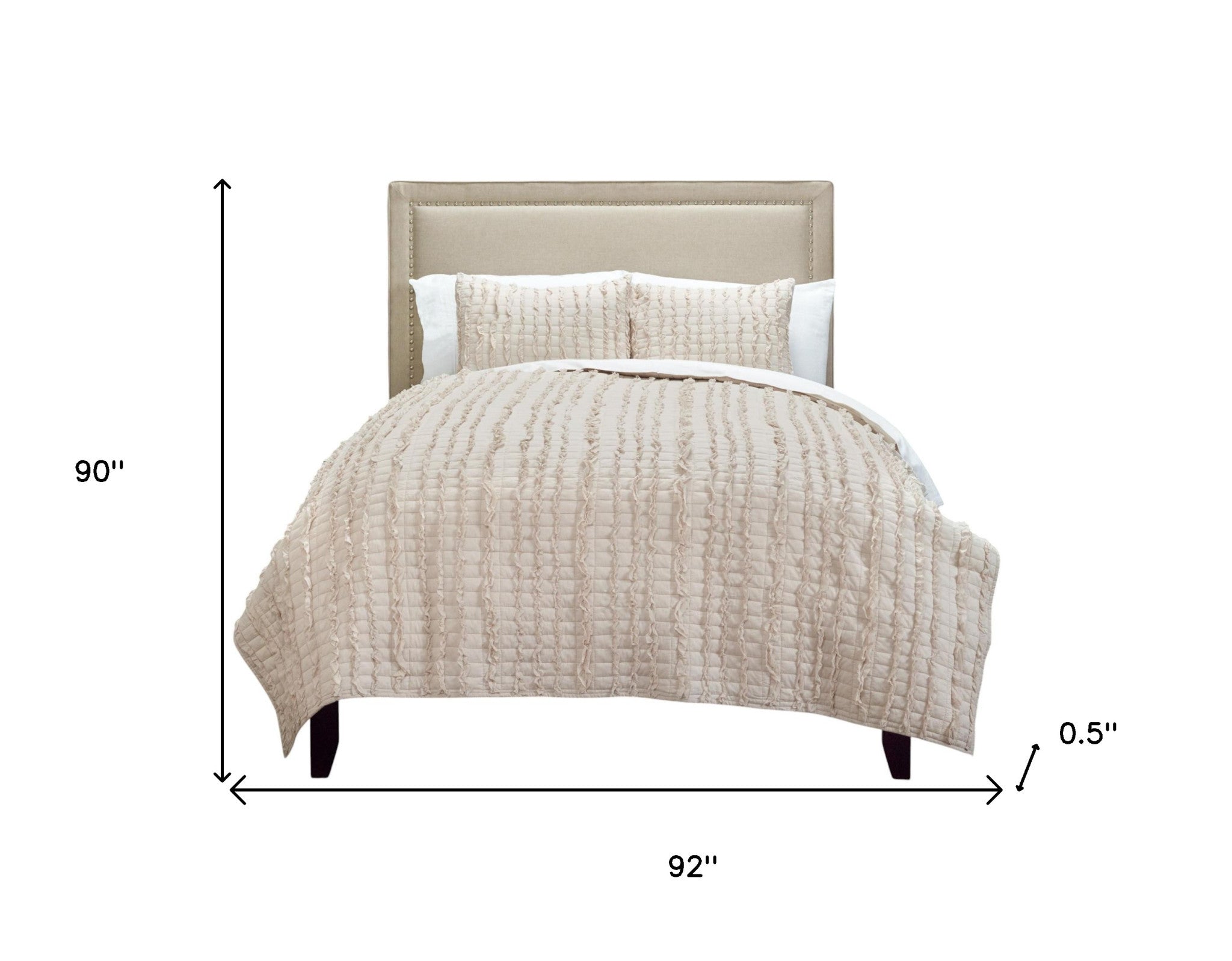 Blush Striped Queen Quilt - Bed & Bath