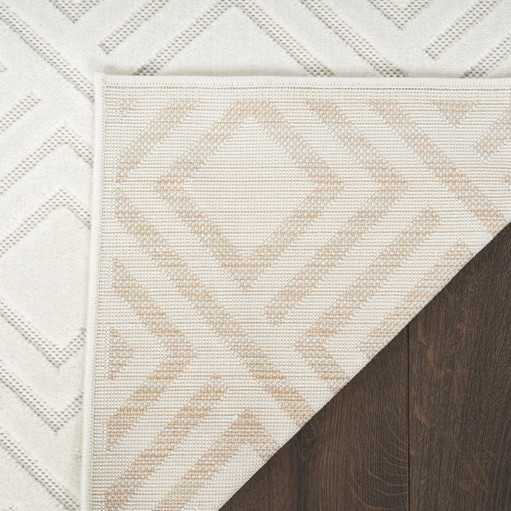 5' X 7' Cream Geometric Area Rug - Home & Garden