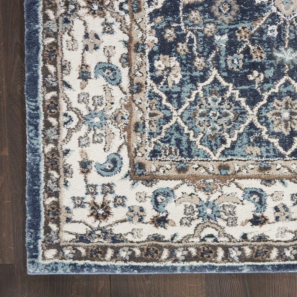 4' X 6' Blue Floral Power Loom Area Rug - Home & Garden