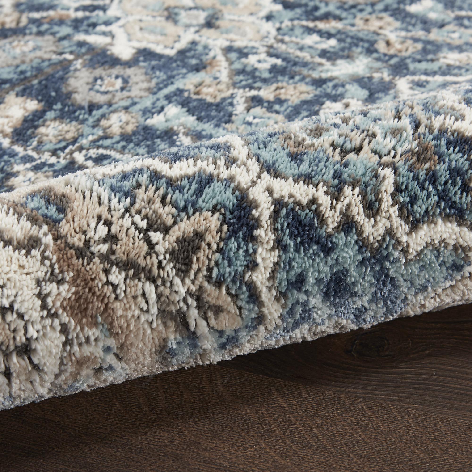 4' X 6' Blue Floral Power Loom Area Rug - Home & Garden