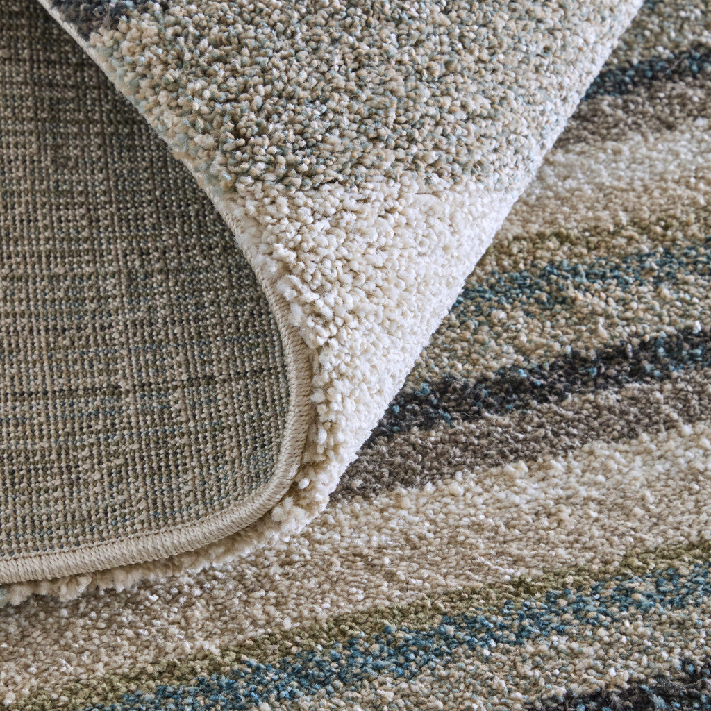 2' X 3' Blue And Ivory Abstract Area Rug - Home & Garden