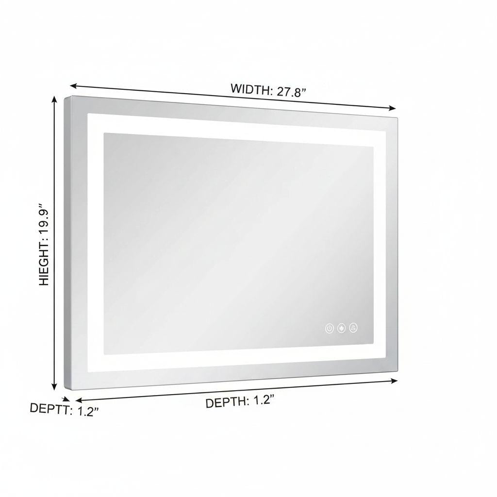 20" Lighted Frameless Anti Fog Bathroom Vanity Mirror - Bed & Bath