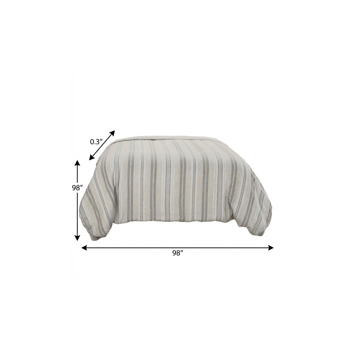 Natural Queen Linen Washable Polyester Duvet Cover - Bed & Bath