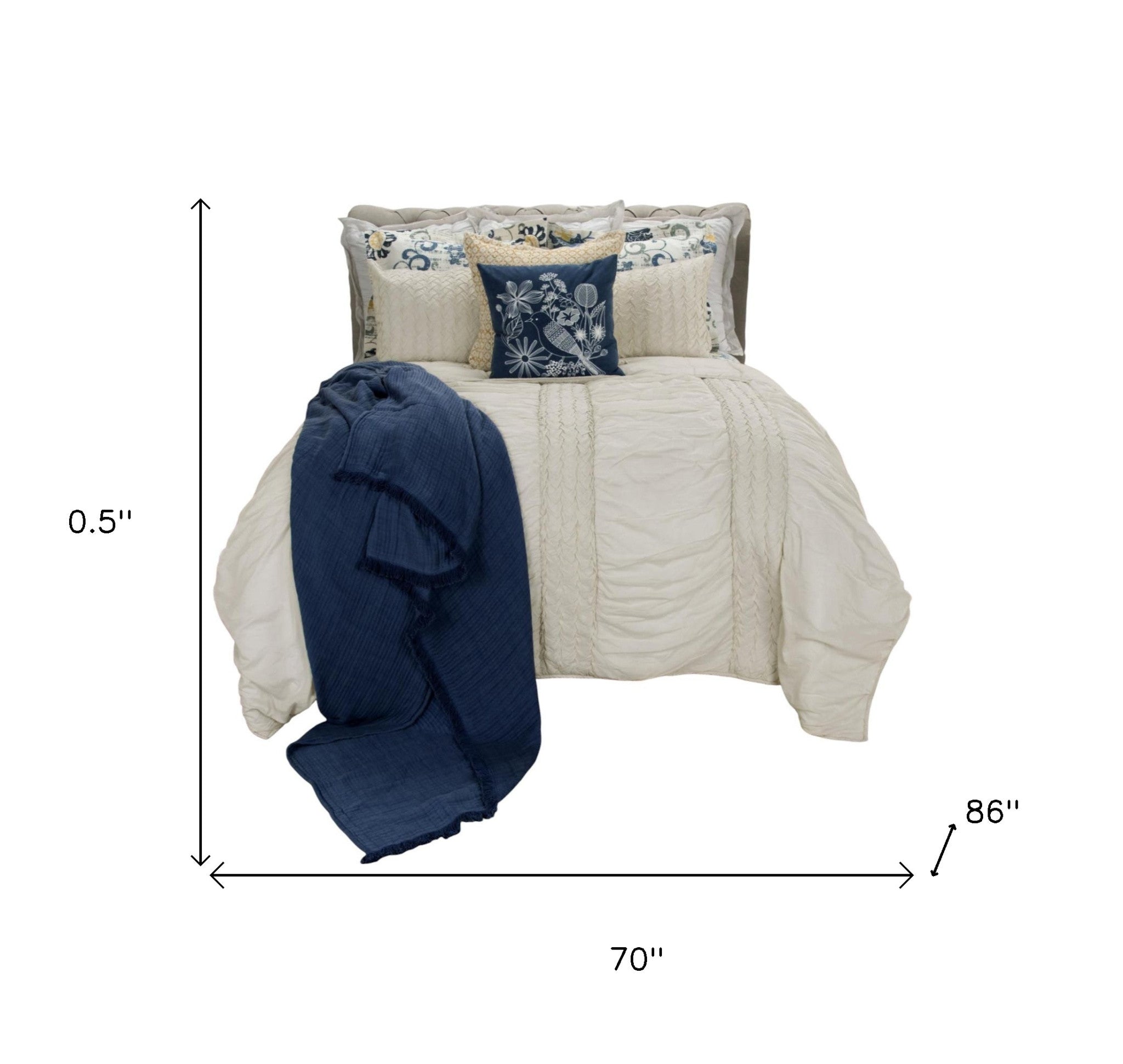 Ivory Geometric Quilt - Bed & Bath