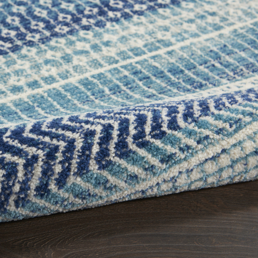 6' X 9' Navy Blue Geometric Power Loom Area Rug - Home & Garden