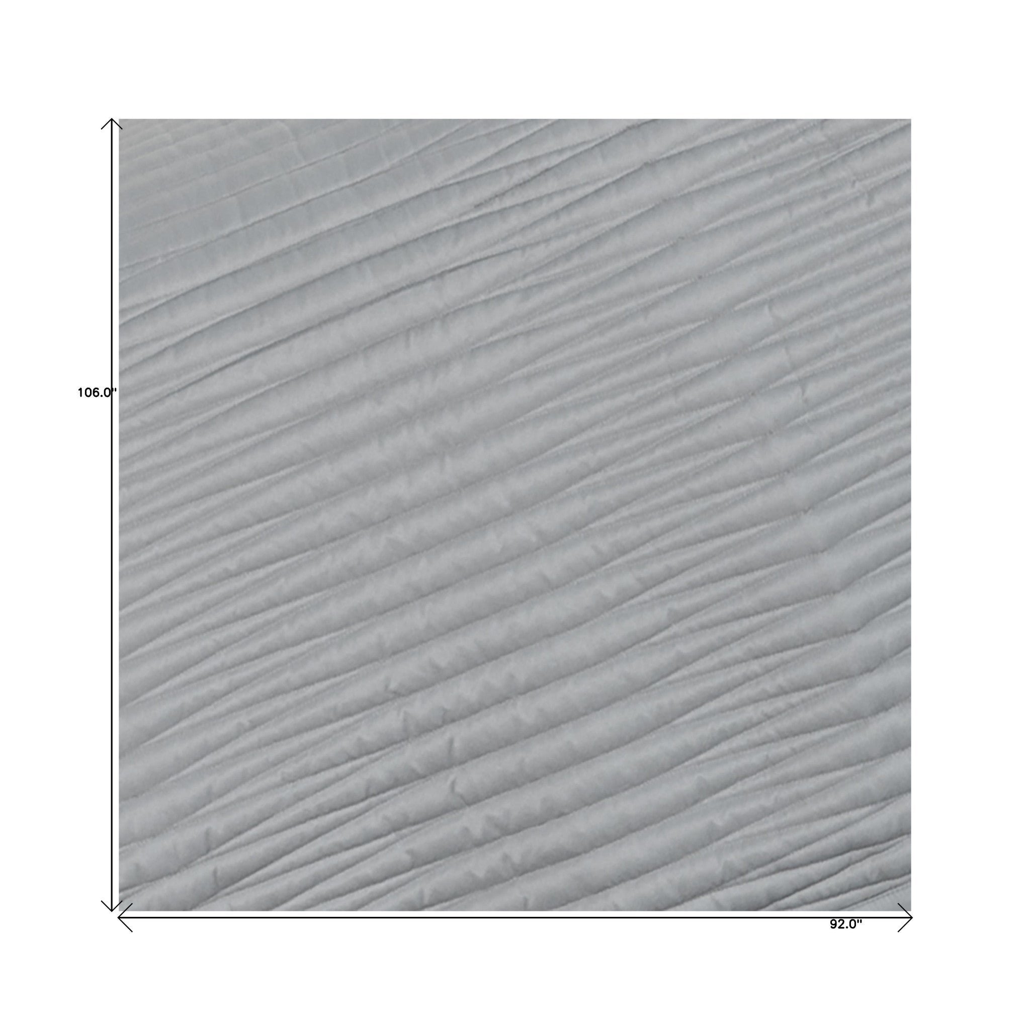 Set of Three Gray Geometric King Quilt - Bed & Bath