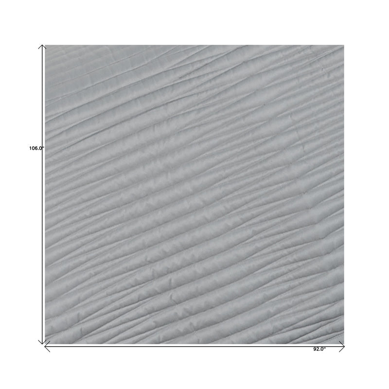 Set of Three Gray Geometric King Quilt - Bed & Bath