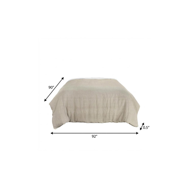 Queen comforter dimensions 92" x 90", 0.5" loft, light taupe