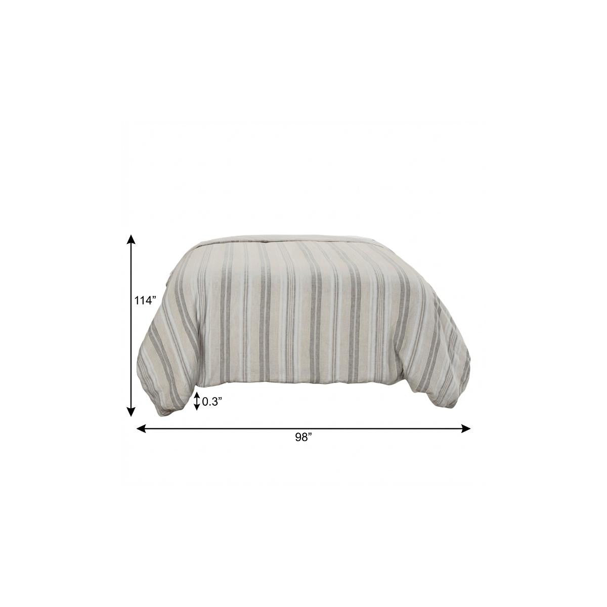 Natural King Linen Washable Polyester Duvet Cover - Bed & Bath