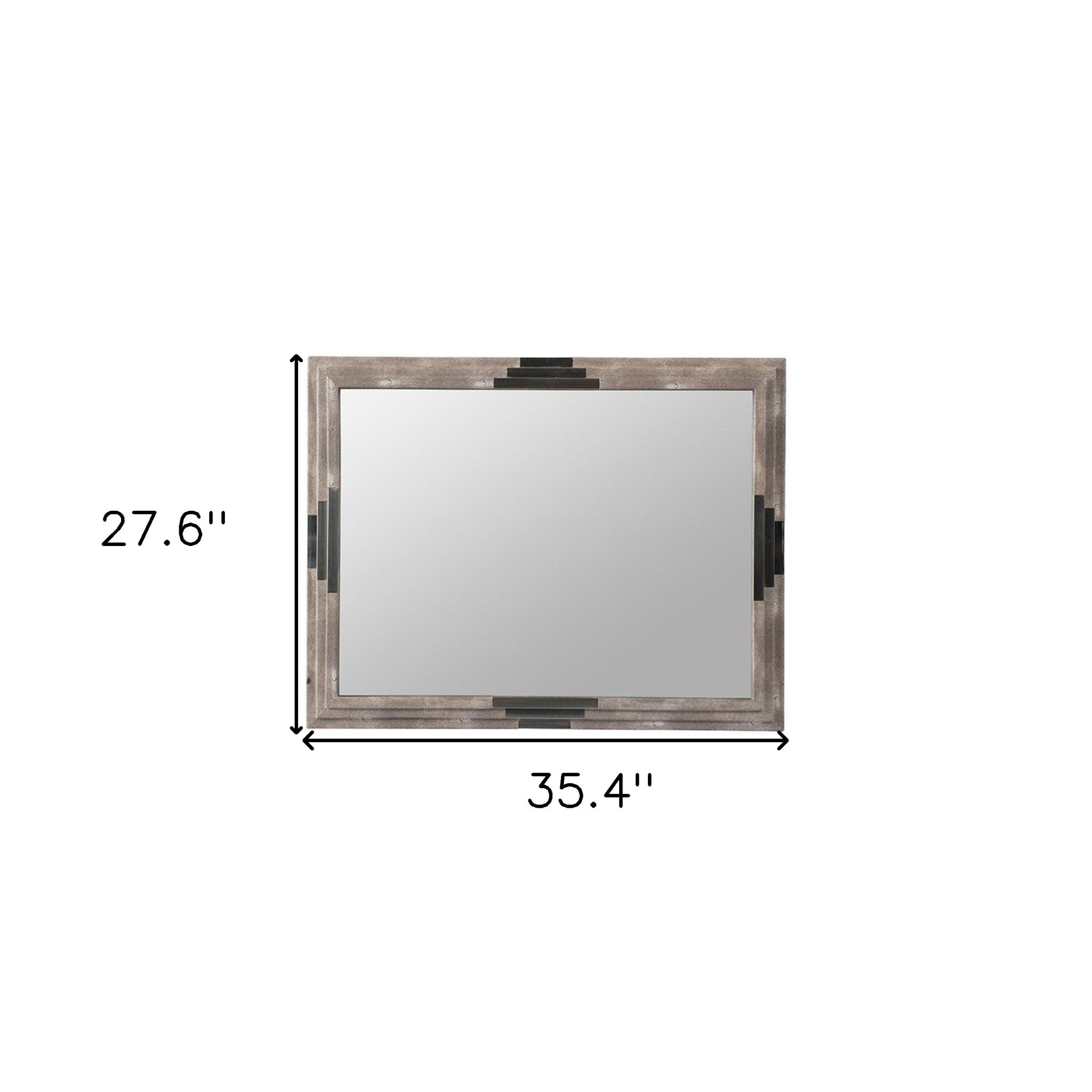 28" Gray Framed Accent Mirror - Bed & Bath