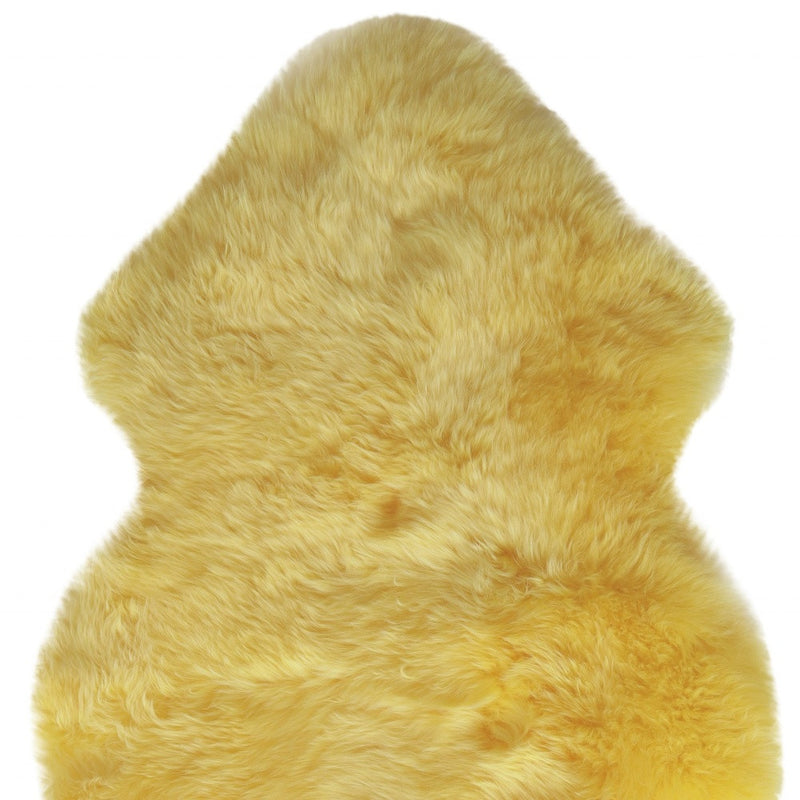 2' X 3' Yellow New Zealand Lambs Wool Handmade Area Rug - Home & Garden