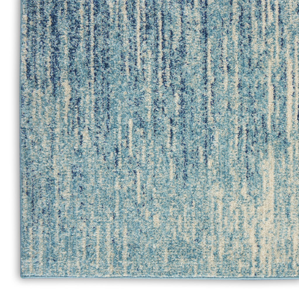 2' X 3' Blue And Ivory Abstract Area Rug - Home Decor
