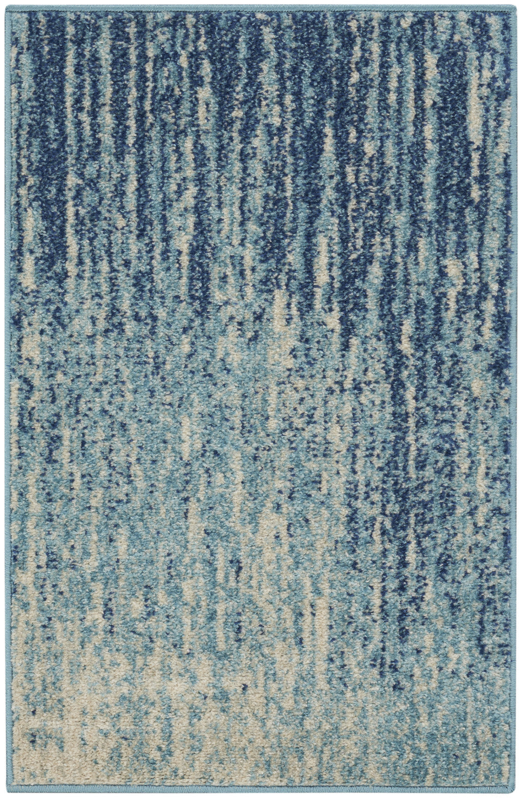 2' X 3' Blue And Ivory Abstract Area Rug - Home Decor