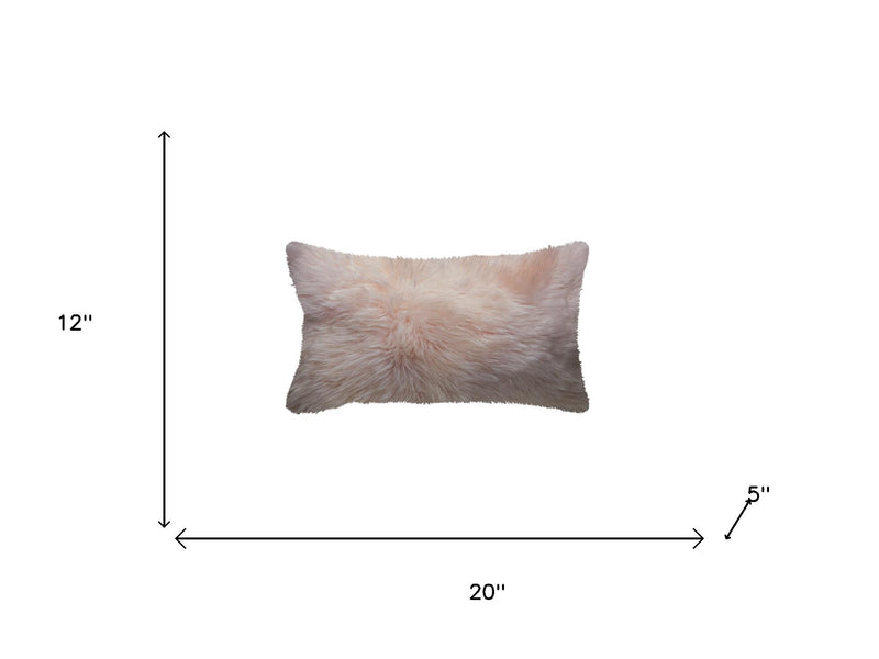 Blush Natural Sheepskin Lumbar Pillow - Home Decor