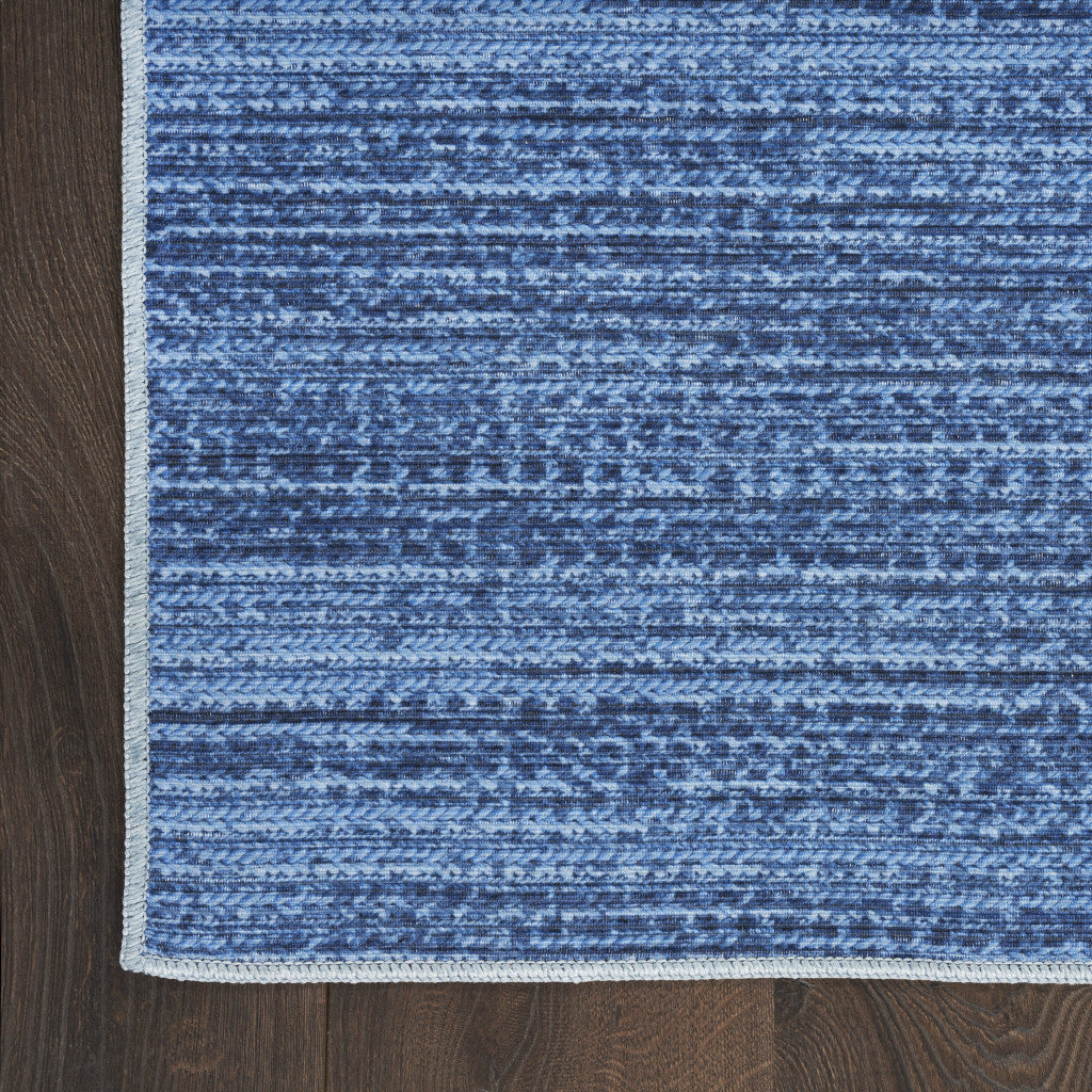 10' Blue Abstract Washable Runner Rug - Home & Garden