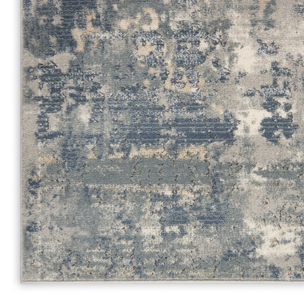 10' Beige And Gray Abstract Runner Rug - Home & Garden