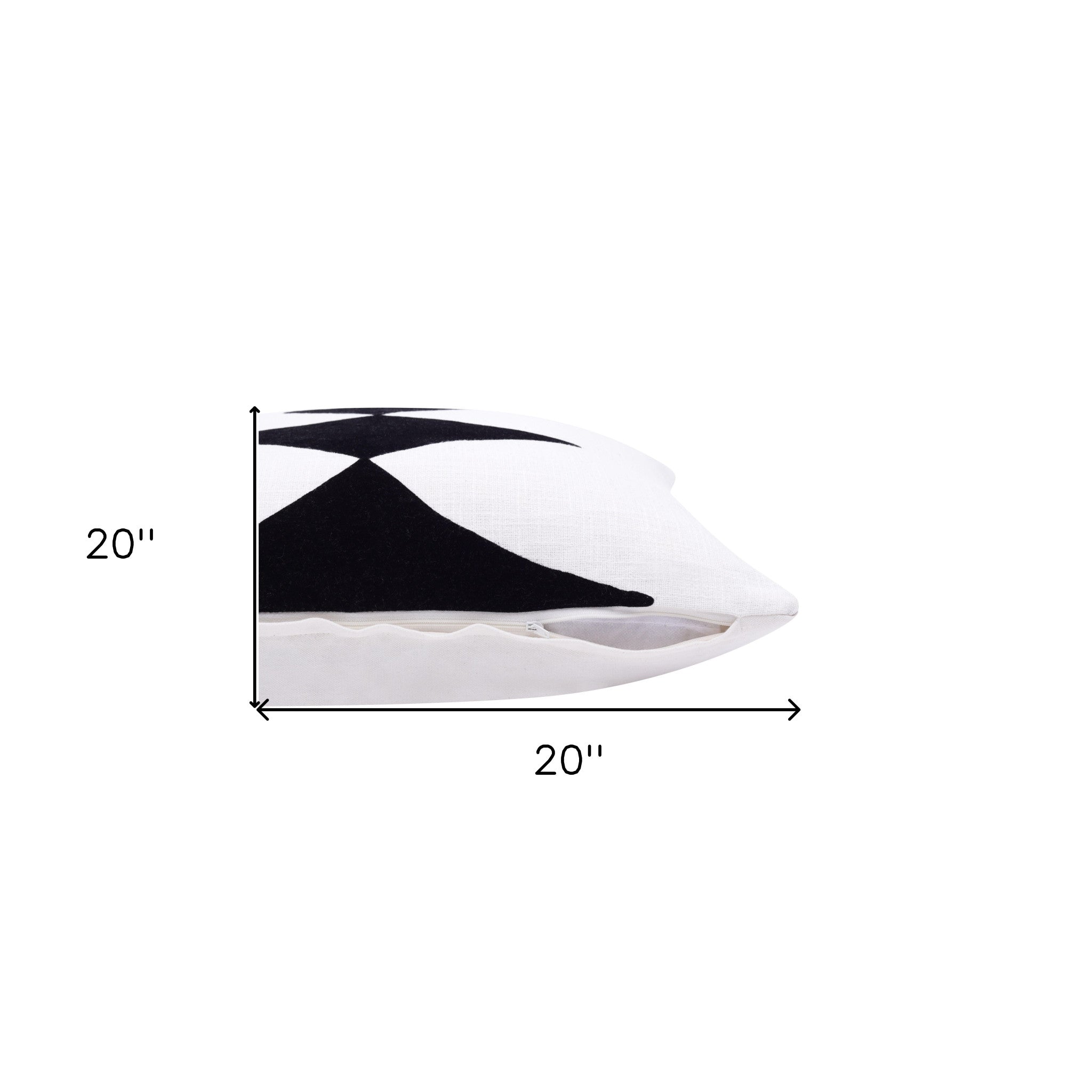 20" Black and White Throw Pillow - Home & Garden
