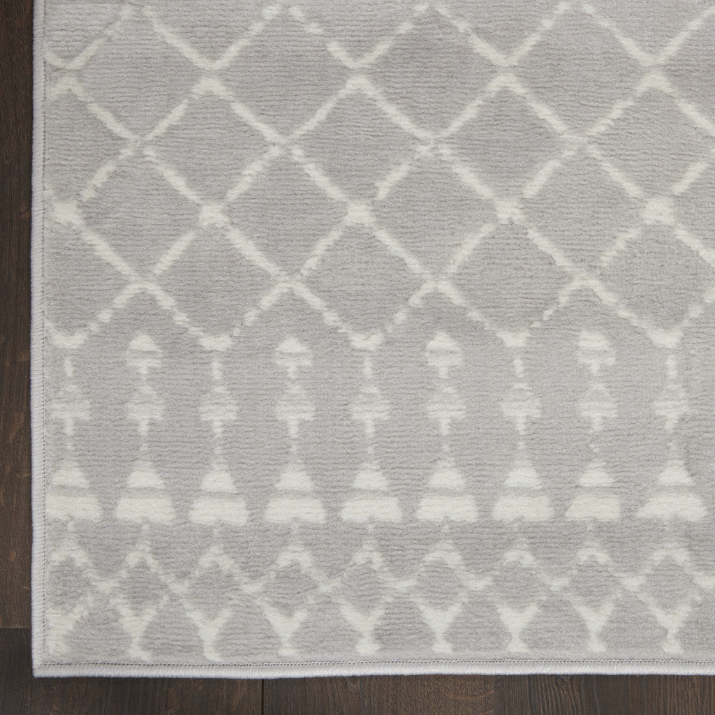 7' X 10' Gray and Ivory Moroccan Distressed Non Skid Area Rug - Home & Garden