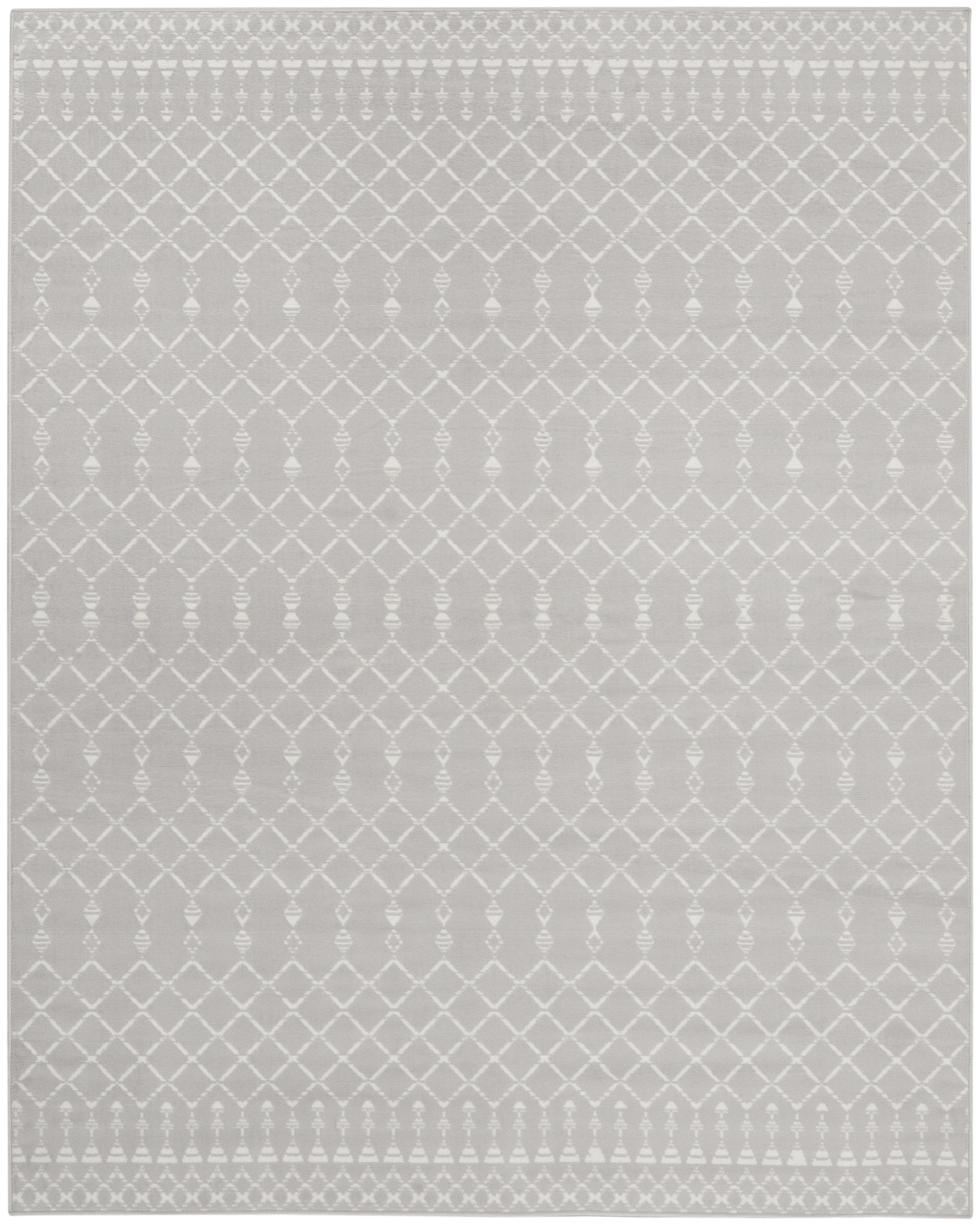 7' X 10' Gray and Ivory Moroccan Distressed Non Skid Area Rug - Home & Garden