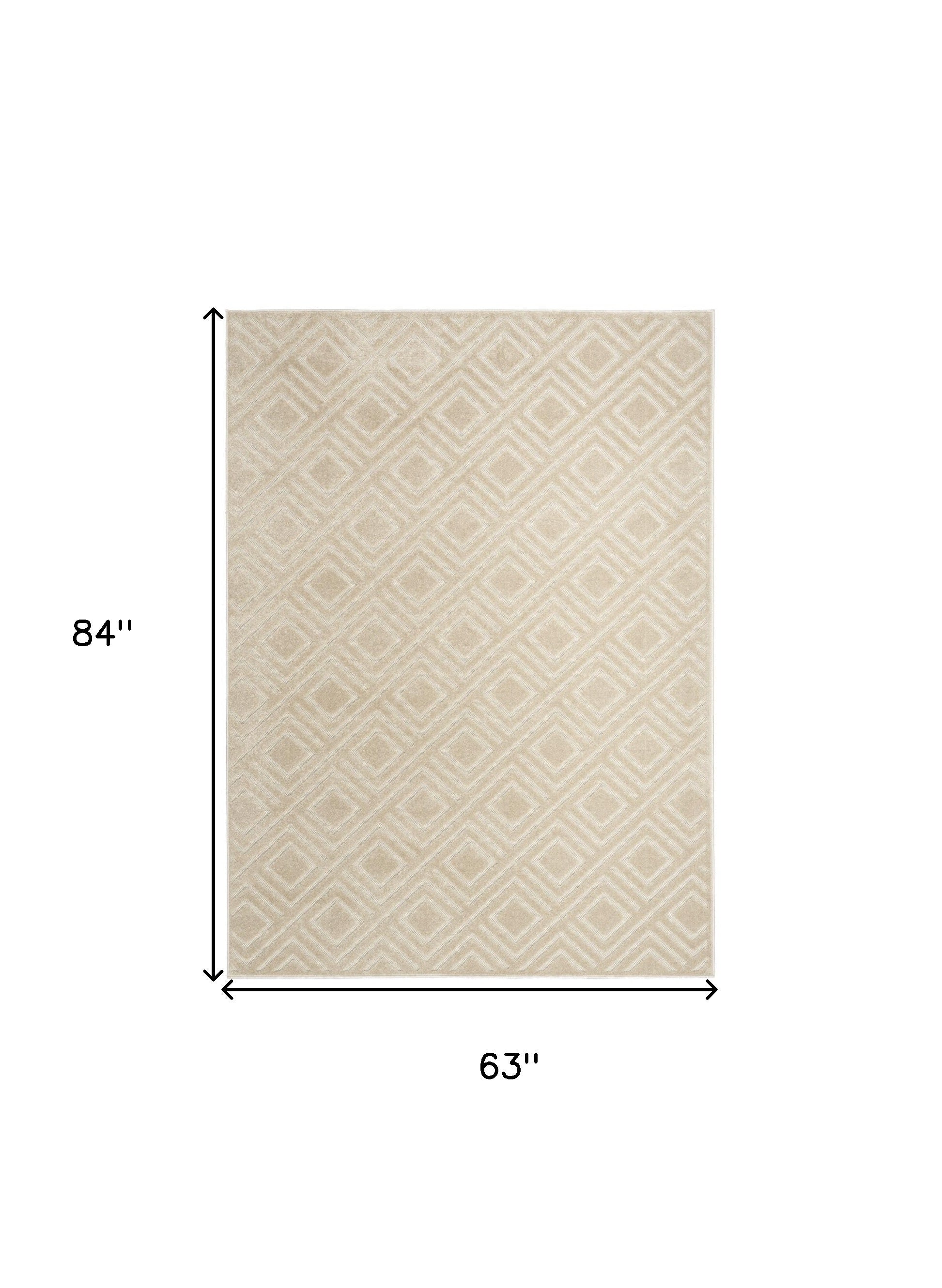 5' X 7' Beige Geometric Area Rug - Home & Garden
