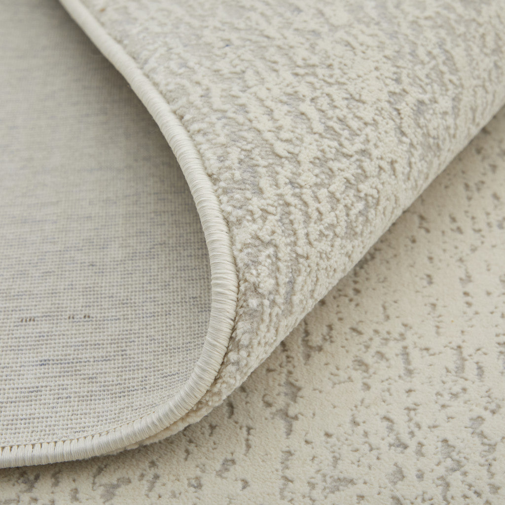 2' X 3' Ivory Blue and Brown Abstract Power Loom Area Rug - Home & Garden