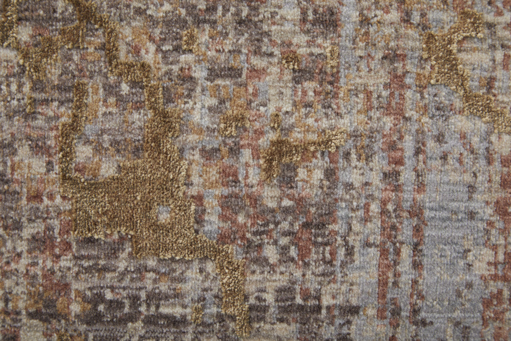 2' X 3' Tan Brown and Taupe Abstract Power Loom Area Rug - Home & Garden