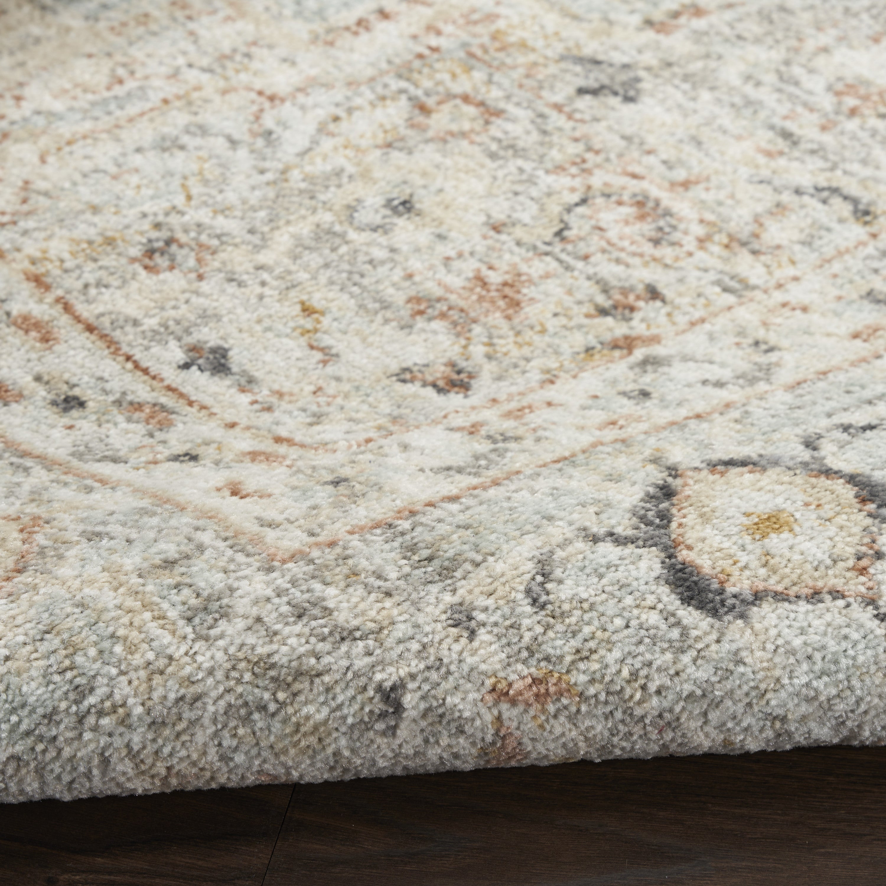 6' X 9' Gray Floral Distressed Area Rug - Home & Garden
