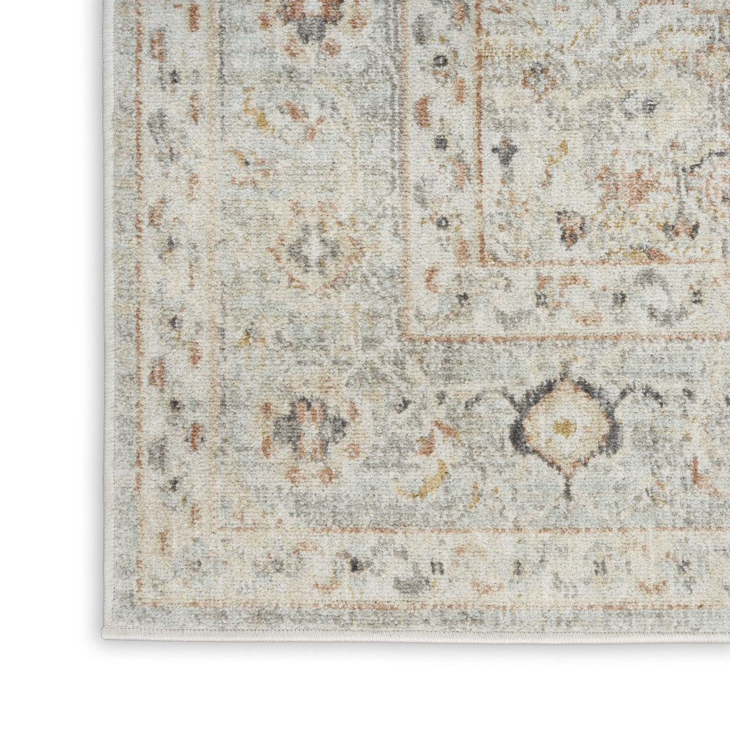 6' X 9' Gray Floral Distressed Area Rug - Home & Garden